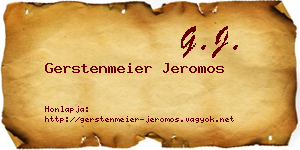 Gerstenmeier Jeromos névjegykártya